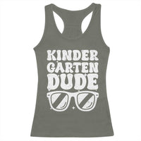 Kindergarten Dude Racerback Tank Top Funny Back to School First Day Of Kinder Graduation - Wonder Print Shop