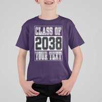 Personalized Class of 2038 T Shirt For Kid Custom Name Grow With Me To Graduation - Wonder Print Shop
