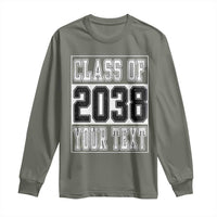 Personalized Class of 2038 Long Sleeve Shirt Custom Name Grow With Me To Graduation - Wonder Print Shop