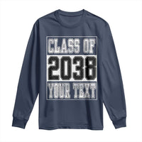 Personalized Class of 2038 Long Sleeve Shirt Custom Name Grow With Me To Graduation - Wonder Print Shop