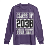 Personalized Class of 2038 Long Sleeve Shirt Custom Name Grow With Me To Graduation - Wonder Print Shop