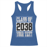 Personalized Class of 2038 Racerback Tank Top Custom Name Grow With Me To Graduation - Wonder Print Shop