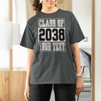 Personalized Class of 2038 T Shirt For Women Custom Name Grow With Me To Graduation - Wonder Print Shop