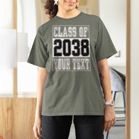 Personalized Class of 2038 T Shirt For Women Custom Name Grow With Me To Graduation - Wonder Print Shop