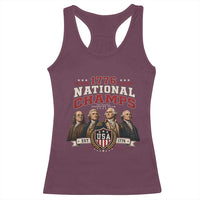 Funny Founding Fathers USA 250th Anniversary Racerback Tank Top 1776 Championship Parody American Flag Vintage Patriotic Humor