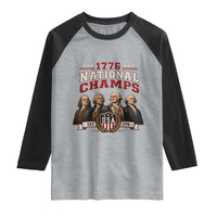 Funny Founding Fathers USA 250th Anniversary Raglan Shirt 1776 Championship Parody American Flag Vintage Patriotic Humor