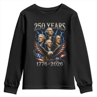 Founding Fathers USA 250th Anniversary Youth Sweatshirt Vintage 250 Years 1776 2026 Patriotic Eagle American Flag