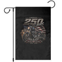 Retro Biker USA 250th Anniversary Garden Flag Vintage Motorcycle American Flag Route 66 Highway
