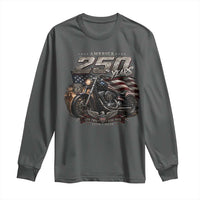 Retro Biker USA 250th Anniversary Long Sleeve Shirt Vintage Motorcycle American Flag Route 66 Highway