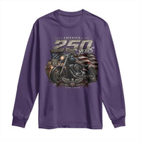 Retro Biker USA 250th Anniversary Long Sleeve Shirt Vintage Motorcycle American Flag Route 66 Highway