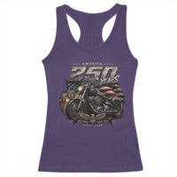 Retro Biker USA 250th Anniversary Racerback Tank Top Vintage Motorcycle American Flag Route 66 Highway