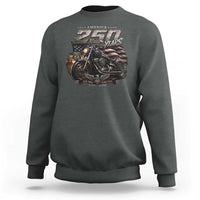 Retro Biker USA 250th Anniversary Sweatshirt Vintage Motorcycle American Flag Route 66 Highway