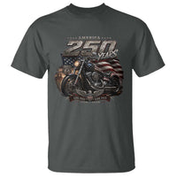 Retro Biker USA 250th Anniversary T Shirt Vintage Motorcycle American Flag Route 66 Highway