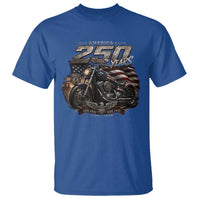 Retro Biker USA 250th Anniversary T Shirt Vintage Motorcycle American Flag Route 66 Highway
