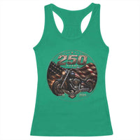 Retro Biker USA 250th Anniversary Racerback Tank Top Vintage 250 Years 1776 2026 Patriotic Motorcycle American Flag
