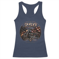 Retro Biker USA 250th Anniversary Racerback Tank Top Vintage 250 Years 1776 2026 Patriotic Motorcycle American Flag