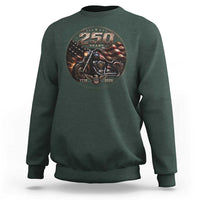 Retro Biker USA 250th Anniversary Sweatshirt Vintage 250 Years 1776 2026 Patriotic Motorcycle American Flag