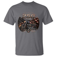 Retro Biker USA 250th Anniversary T Shirt Vintage 250 Years 1776 2026 Patriotic Motorcycle American Flag