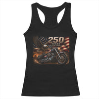 Retro Biker USA 250th Anniversary Racerback Tank Top American Flag Motorcycle Eagle Independence Day