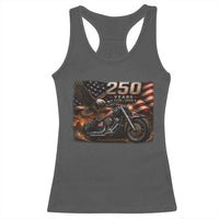 Retro Biker USA 250th Anniversary Racerback Tank Top American Flag Motorcycle Eagle Independence Day