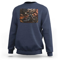 Retro Biker USA 250th Anniversary Sweatshirt American Flag Motorcycle Eagle Independence Day