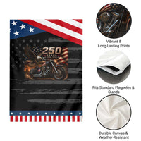 Retro Biker USA 250th Anniversary Patriotic Garden Flag American Flag Motorcycle Eagle Independence Day