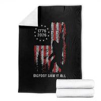 Bigfoot Sasquatch USA 250th Anniversary Throw Blanket Retro Bigfoot Saw It All 250 Years 1776 2026 4th of July