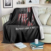 Bigfoot Sasquatch USA 250th Anniversary Throw Blanket Retro Bigfoot Saw It All 250 Years 1776 2026 4th of July