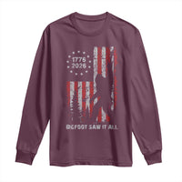 Bigfoot Sasquatch USA 250th Anniversary Long Sleeve Shirt Retro Bigfoot Saw It All 250 Years 1776 2026 4th of July