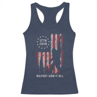 Bigfoot Sasquatch USA 250th Anniversary Racerback Tank Top Retro Bigfoot Saw It All 250 Years 1776 2026 4th of July