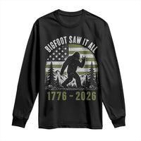 Retro Bigfoot Saw It All USA 250th Anniversary Long Sleeve Shirt 250 Years 1776 2026 4th of July Sasquatch Flag