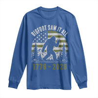 Retro Bigfoot Saw It All USA 250th Anniversary Long Sleeve Shirt 250 Years 1776 2026 4th of July Sasquatch Flag
