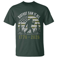 Retro Bigfoot Saw It All USA 250th Anniversary T Shirt 250 Years 1776 2026 4th of July Sasquatch Flag