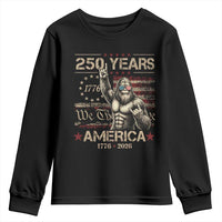 Bigfoot Sasquatch USA 250th Anniversary Youth Sweatshirt Retro 250 Years 1776 2026 4th of July Independence Day