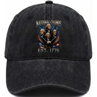 Founding Fathers USA 250th Anniversary Washed Cotton Baseball Cap Vintage National Champions 250 Years Patriotic American Flag