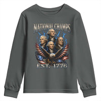 Founding Fathers USA 250th Anniversary Youth Sweatshirt Vintage National Champions 250 Years Patriotic American Flag
