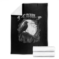 Black Crow F-Caw-F Throw Blanket Funny Raven Moon Gothic Adult Humor - Wonder Print Shop
