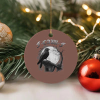Black Crow F-Caw-F Ceramic Ornament Funny Raven Moon Gothic Adult Humor - Wonder Print Shop