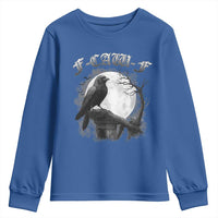 Black Crow F-Caw-F Youth Sweatshirt Funny Raven Moon Gothic Adult Humor - Wonder Print Shop