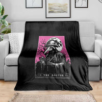 Plague Doctor Tarot Card Throw Blanket Mysterious Horror Death Occult Satanic - Wonder Print Shop