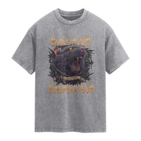 Black Death European Tour Washed Cotton T-Shirt Plague Rat Medieval History Alternative Art