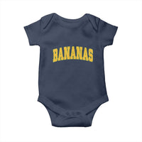 Funny Retro Bananas Baby Onesie Vintage Banana Gifts Yellow Varsity - Wonder Print Shop