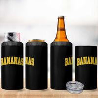 Funny Retro Bananas 4 in 1 Can Cooler Tumbler Vintage Banana Gifts Yellow Varsity - Wonder Print Shop