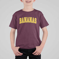 Funny Retro Bananas T Shirt For Kid Vintage Banana Gifts Yellow Varsity - Wonder Print Shop