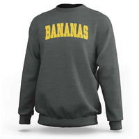 Funny Retro Bananas Sweatshirt Vintage Banana Gifts Yellow Varsity - Wonder Print Shop