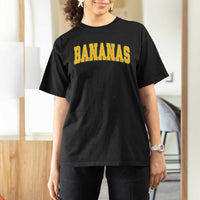 Funny Retro Bananas T Shirt For Women Vintage Banana Gifts Yellow Varsity - Wonder Print Shop