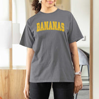 Funny Retro Bananas T Shirt For Women Vintage Banana Gifts Yellow Varsity - Wonder Print Shop