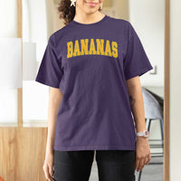 Funny Retro Bananas T Shirt For Women Vintage Banana Gifts Yellow Varsity - Wonder Print Shop