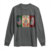 Mexico Flag Long Sleeve Shirt Virgin Mary Mexican American Patriotic Mexican Roots - Wonder Print Shop