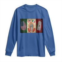 Mexico Flag Long Sleeve Shirt Virgin Mary Mexican American Patriotic Mexican Roots - Wonder Print Shop